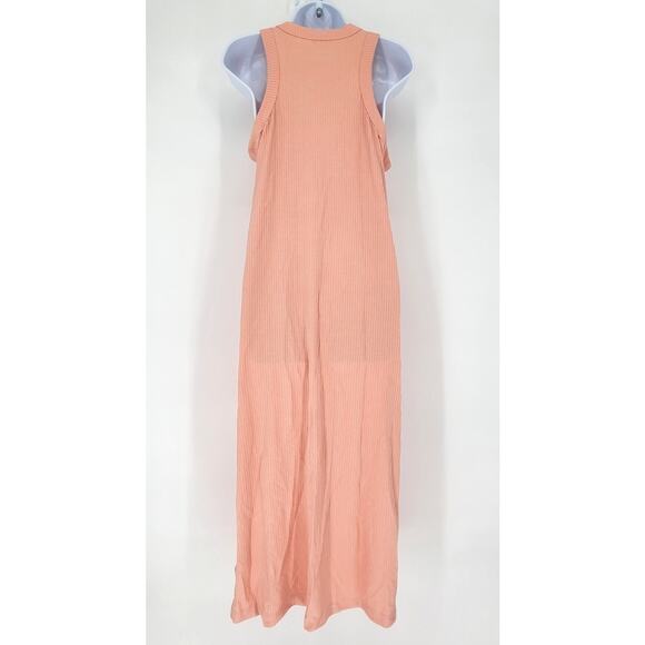 Ophelia Roe Peach Ribbed Tank Maxi Dress Women's Size Large - Picture 8 of 8